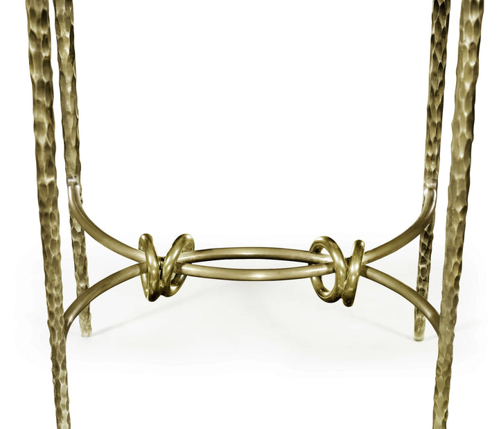Round Side Table Hammered - Brass