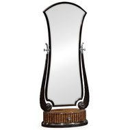 Floor Standing Mirror with Feather Inlay