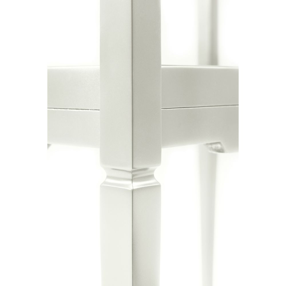 Lacquered White Side Table with Drawer