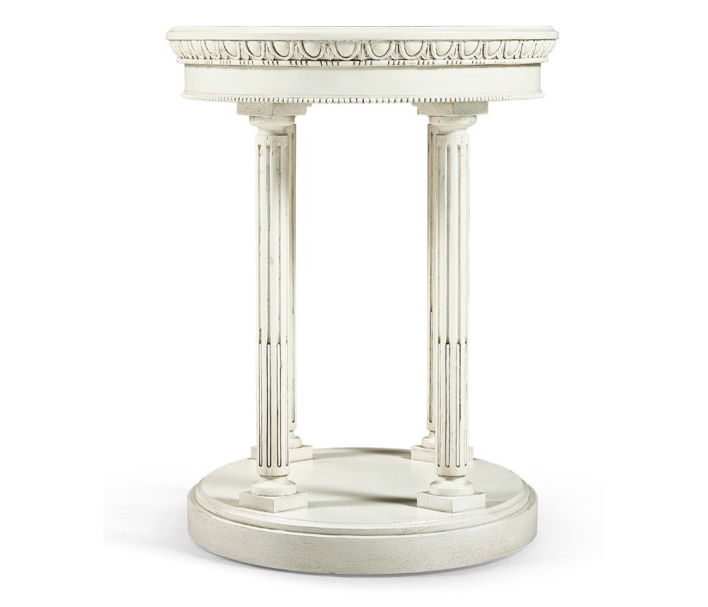 Rotor Oval End Table in Chalk White
