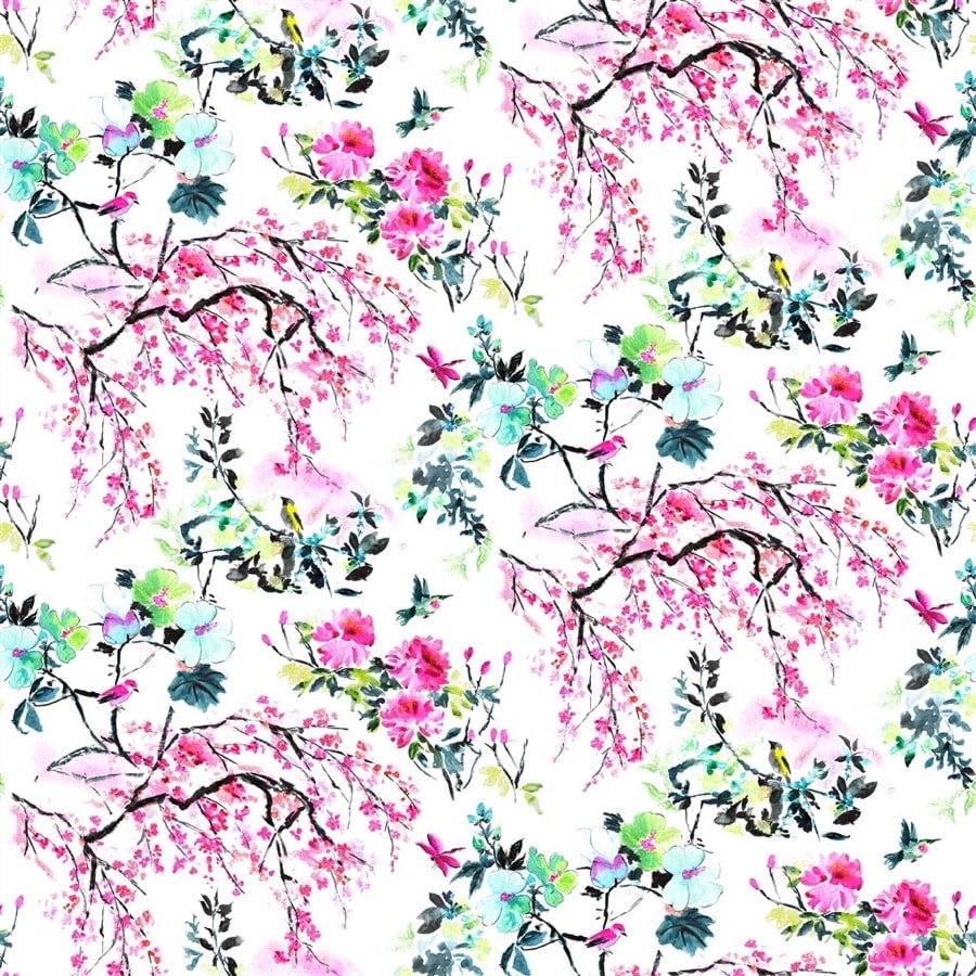 Chinoiserie Flower Outdoor Tygprov