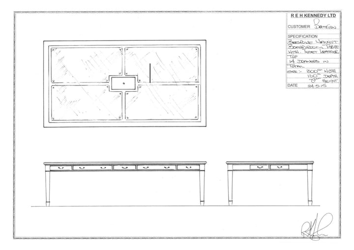 R.E.H. Kennedy Skrivbord Dubbel
