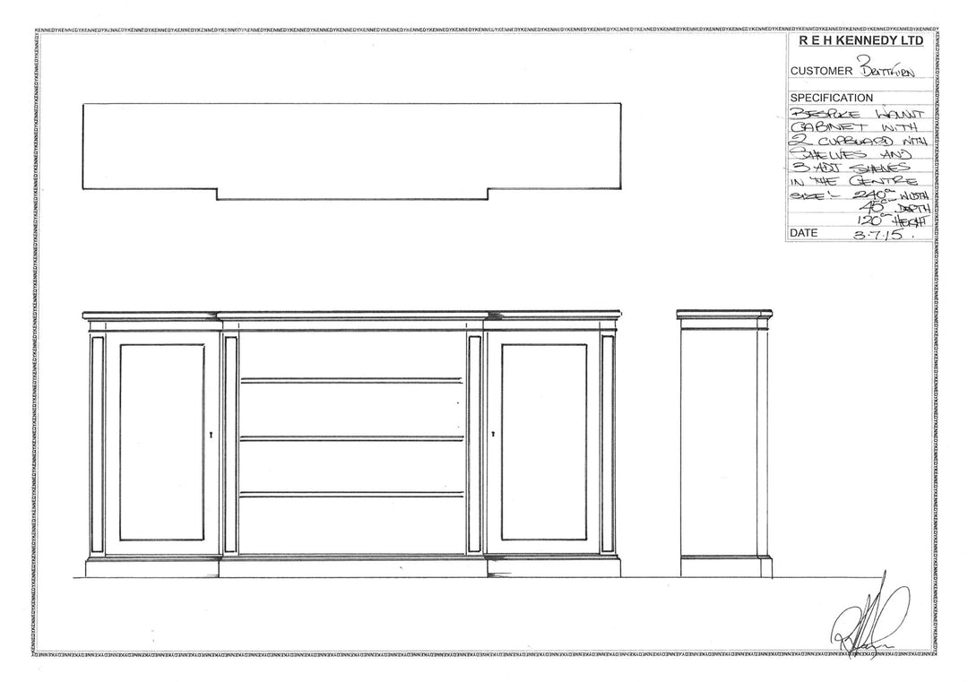 R.E.H. Kennedy Bokhylla KörsbÀr