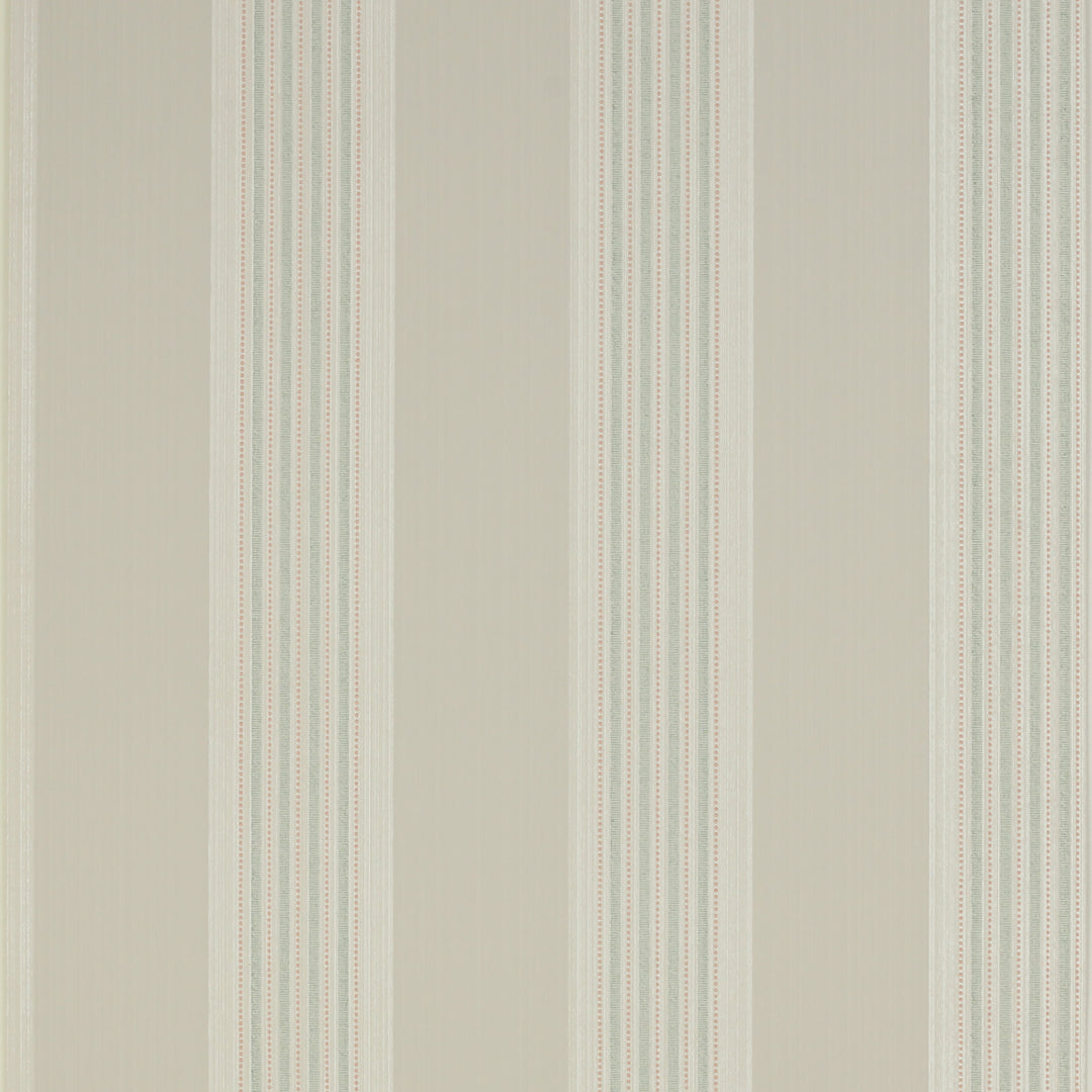Colefax Fowler Tapet Tealby Stripe Stone/Aqua