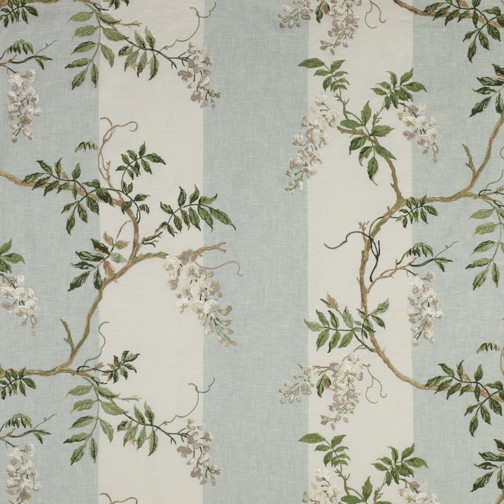 Colefax and Fowler Tyg Alderney Stripe White Aqua