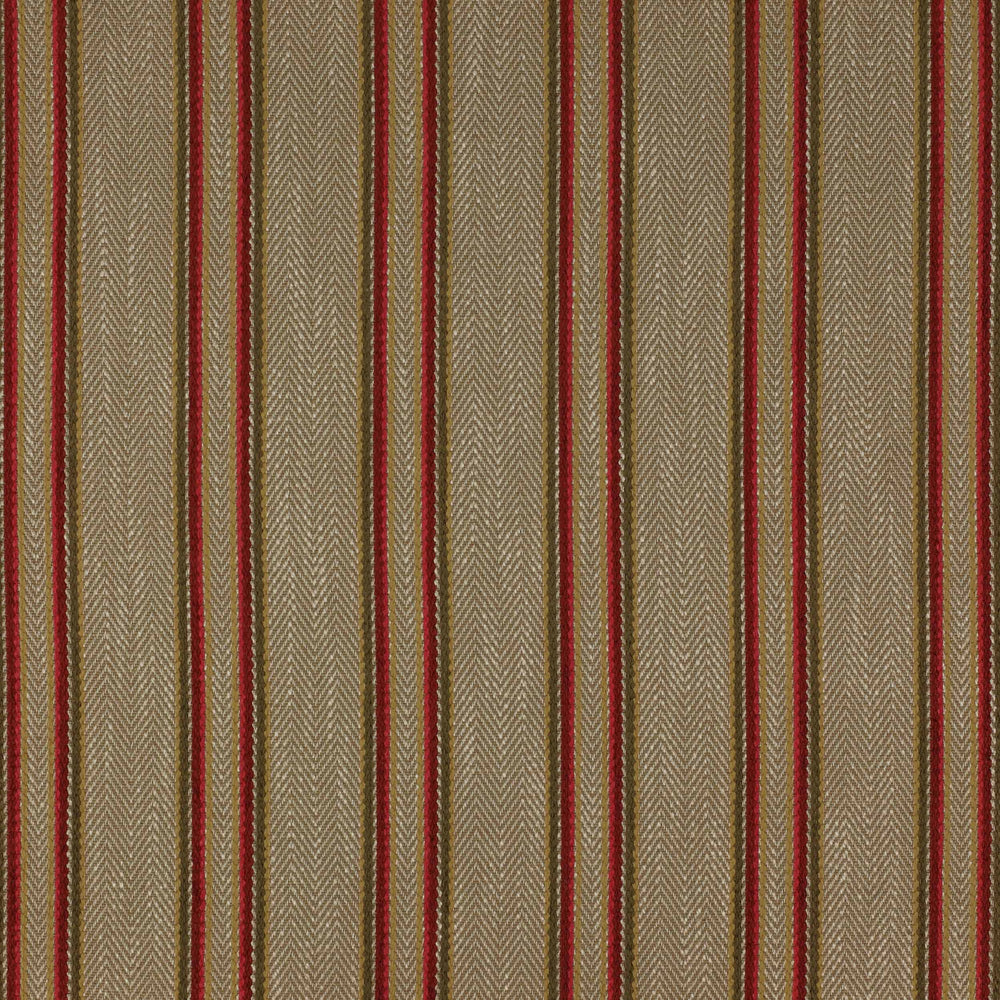 Colefax and Fowler Tyg Burnham Stripe Tomato Olive