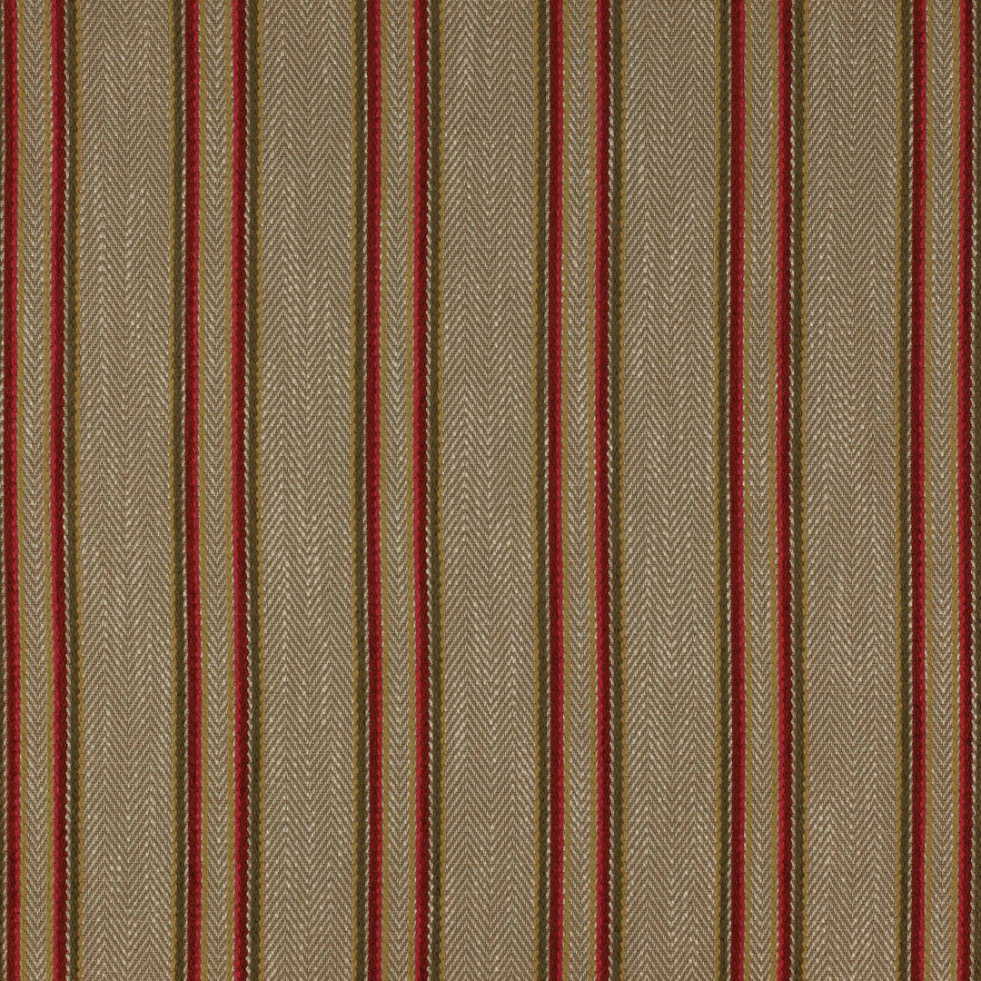 Colefax and Fowler Tyg Burnham Stripe Tomato Olive