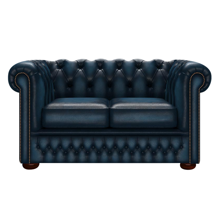 Fleming 2 Sits Chesterfield Soffa Antique Blue