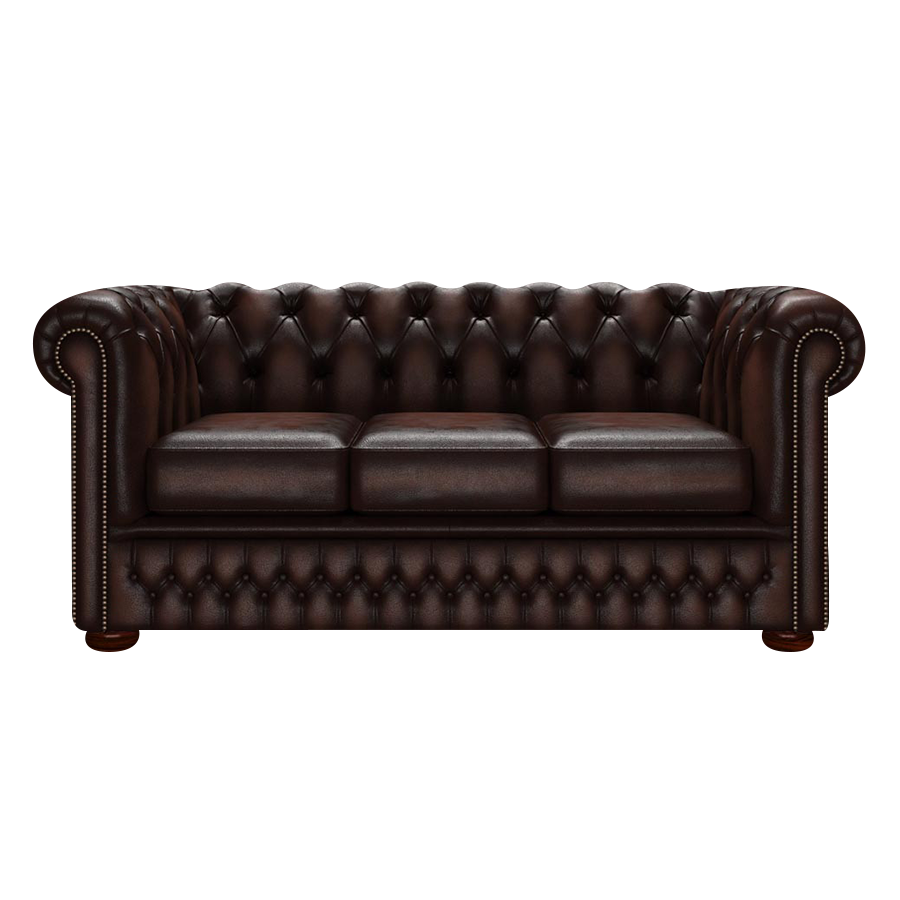 Fleming 3 Sits Chesterfield Soffa Antique Brown