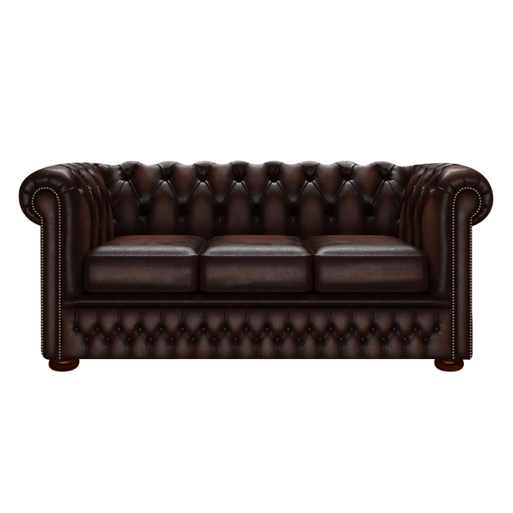 Fleming 3 Sits Chesterfield Soffa Antique Brown