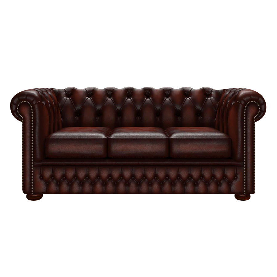Fleming 3 Sits Chesterfield Soffa Antique Chestnut