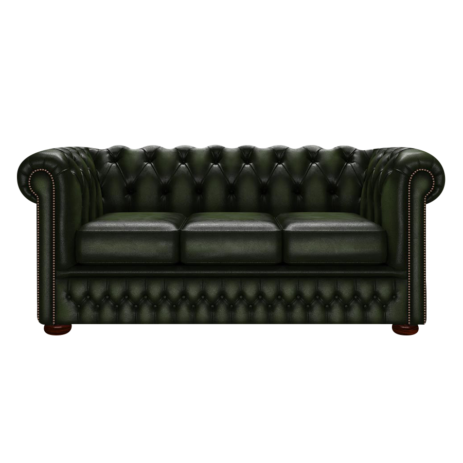 Fleming 3 Sits Chesterfield Soffa Antique Green