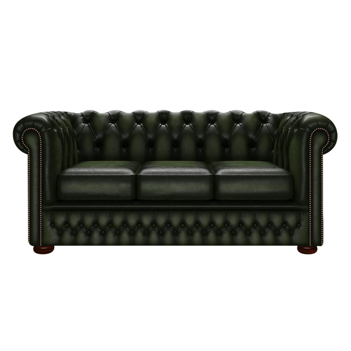 Fleming 3 Sits Chesterfield Soffa Antique Green