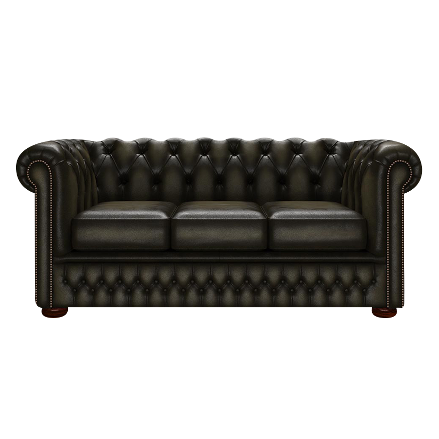 Fleming 3 Sits Chesterfield Soffa Antique Olive