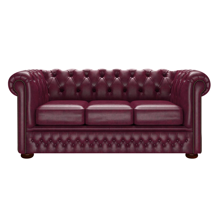 Fleming 3 Sits Chesterfield Soffa Old English Burgundy