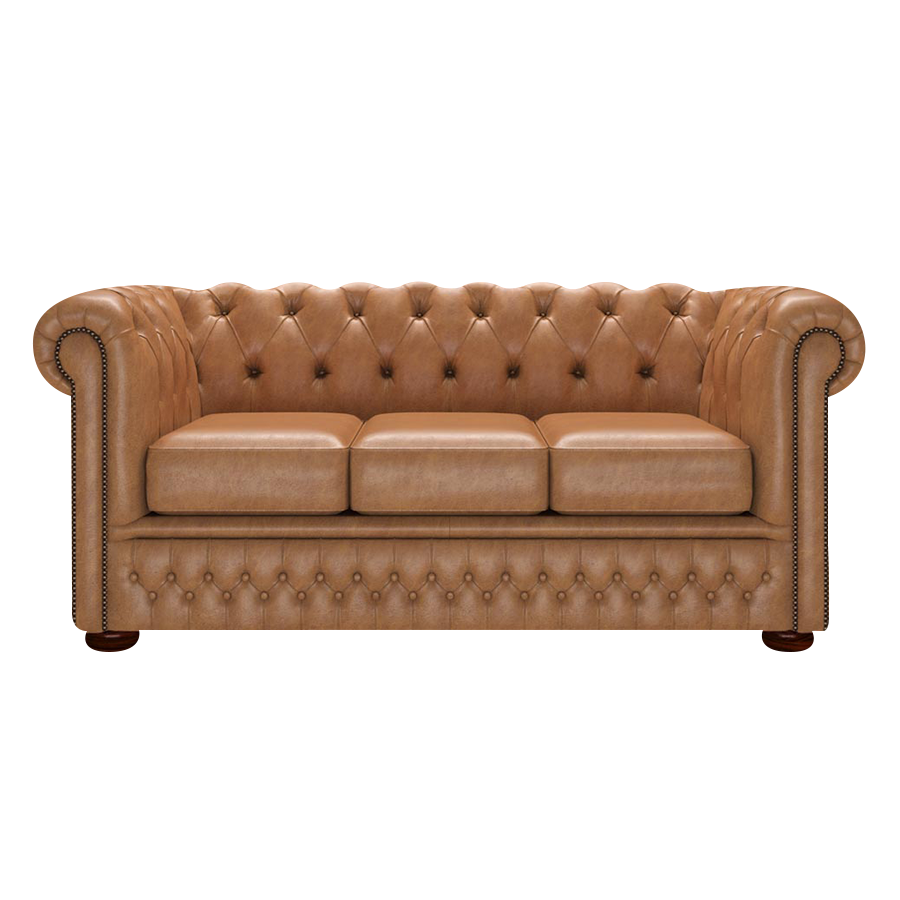 Fleming 3 Sits Chesterfield Soffa Old English Tan