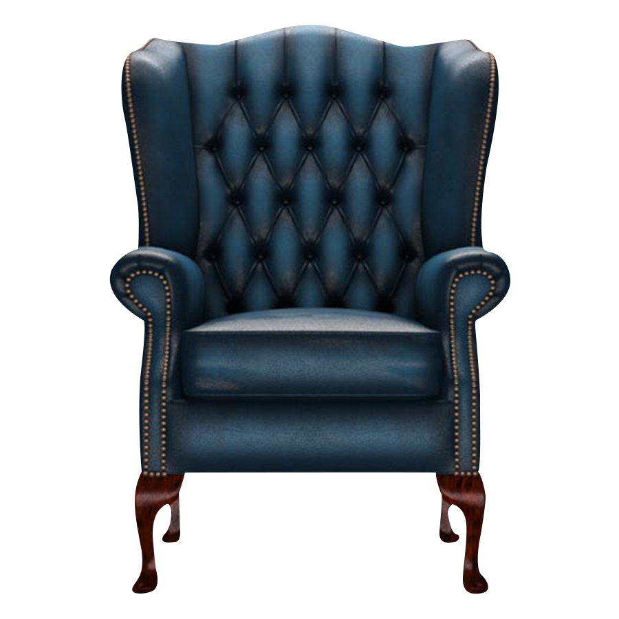 Gladstone Chesterfield FÄtölj Antique Blue