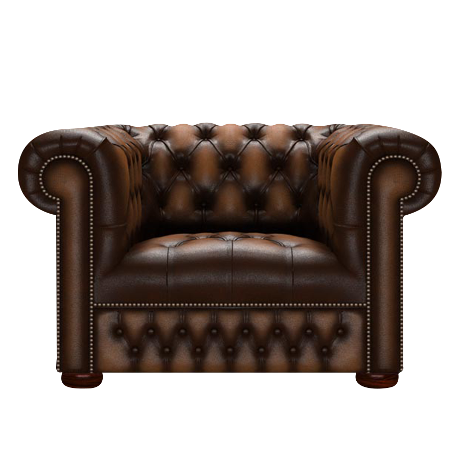 Linwood Chesterfield FÄtölj Antique Autumn Tan