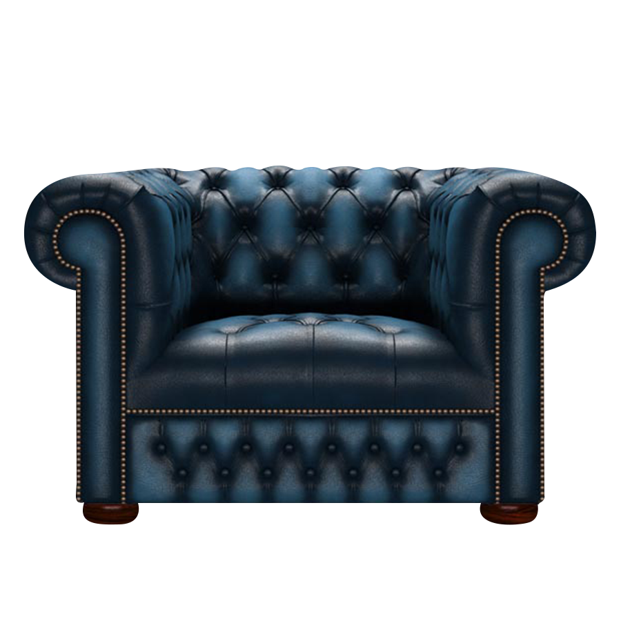 Linwood Chesterfield FÄtölj Antique Blue