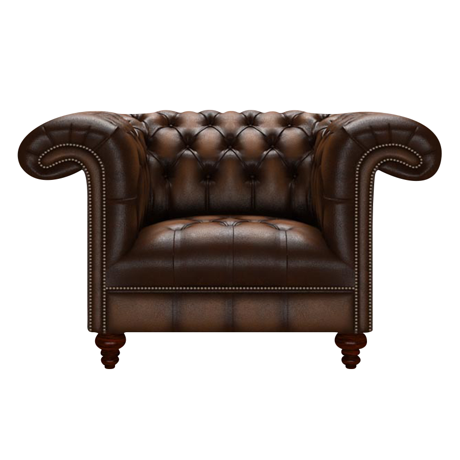 Nelson Chesterfield FÄtölj Antique Autumn Tan