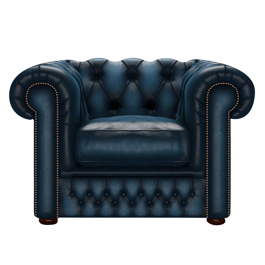 Shackleton Chesterfield FÄtölj Antique Blue