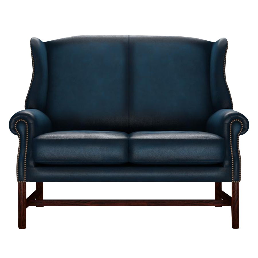 Drummond 2 Sits Chesterfield Soffa Antique Blue