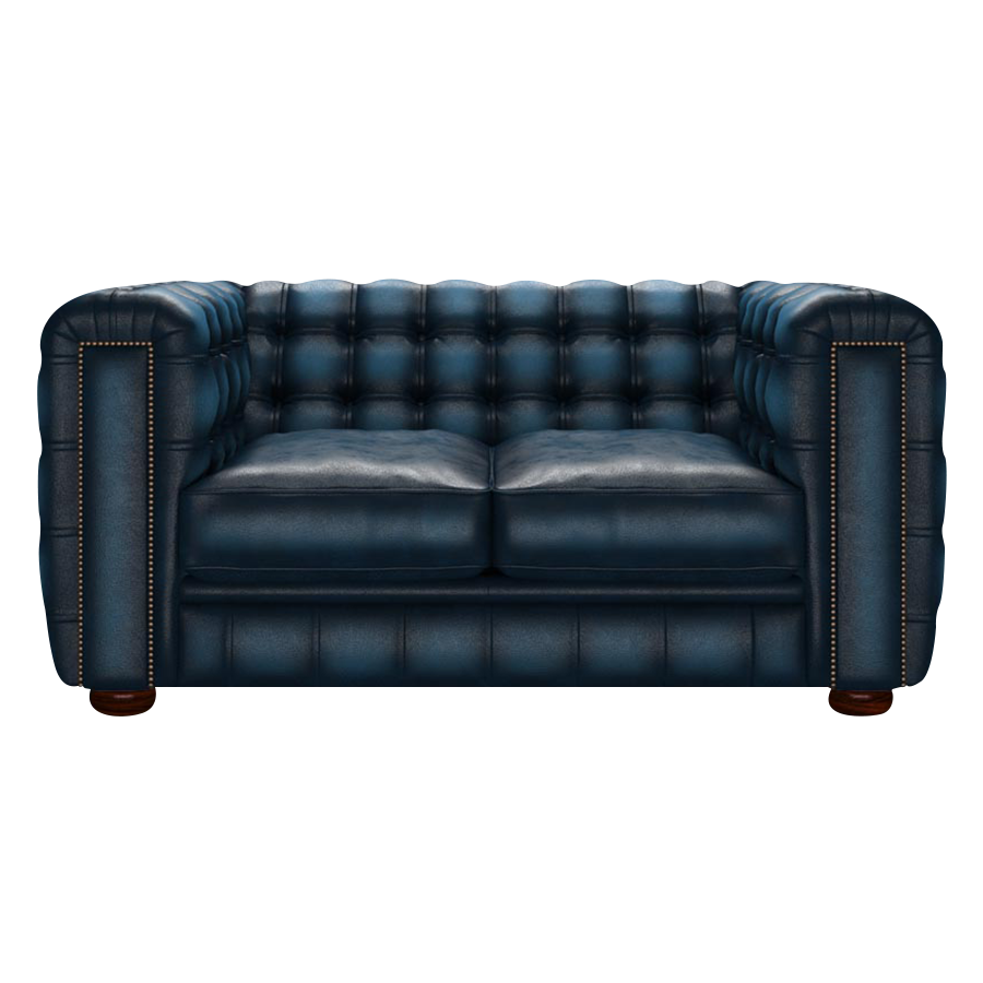 Kingsley 2 Sits Chesterfield Soffa Antique Blue