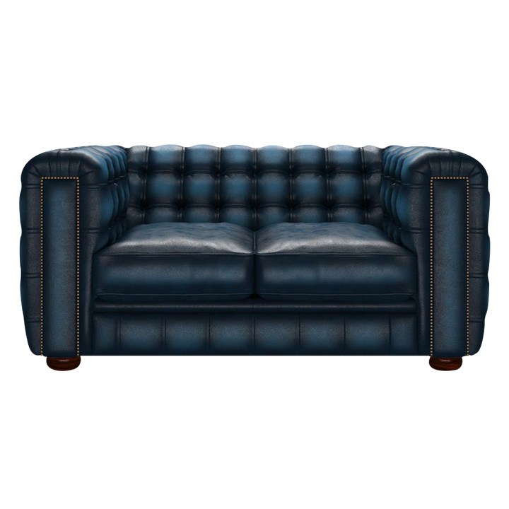 Kingsley 2 Sits Chesterfield Soffa Antique Blue