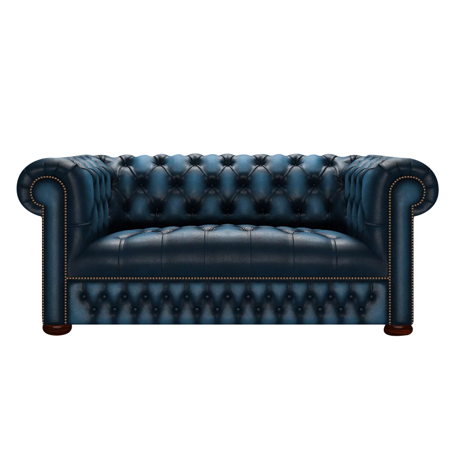 Linwood 2 Sits Chesterfield Soffa Antique Blue