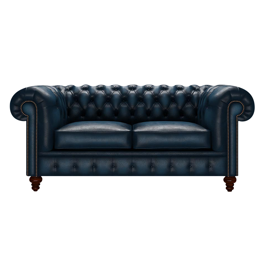Raleigh 2 Sits Chesterfield Soffa Antique Blue
