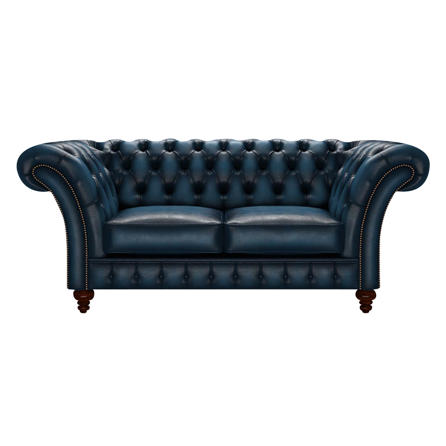 Wordsworth 2 Sits Chesterfield Soffa Antique Blue