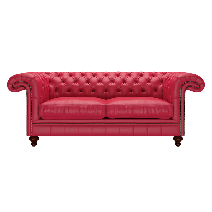 Allingham 3 Sits Chesterfield Soffa Shelly Flame Red