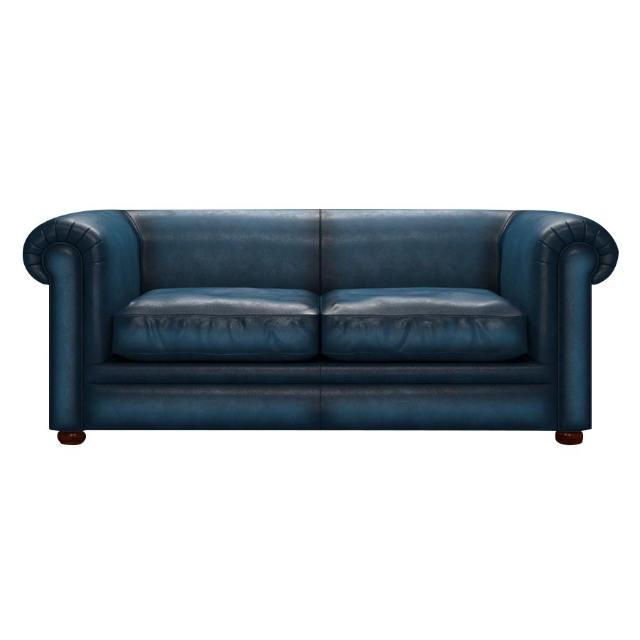 Austen 3 Sits Chesterfield Soffa Antique Blue