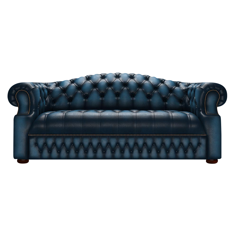Blanchard 3 Sits Chesterfield Soffa Antique Blue