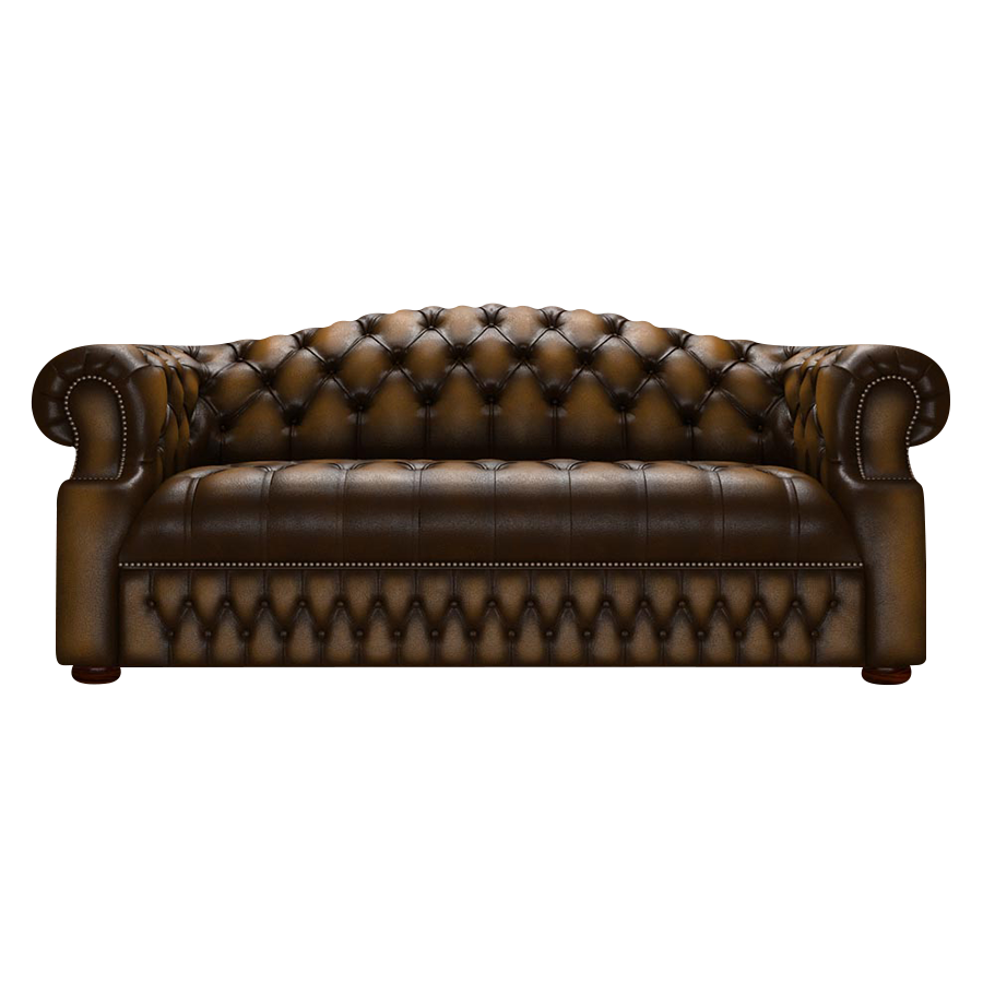Blanchard 3 Sits Chesterfield Soffa Antique Gold