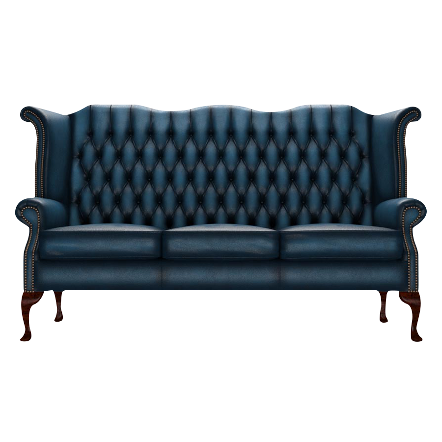 Byron 3 Sits Chesterfield Soffa Antique Blue