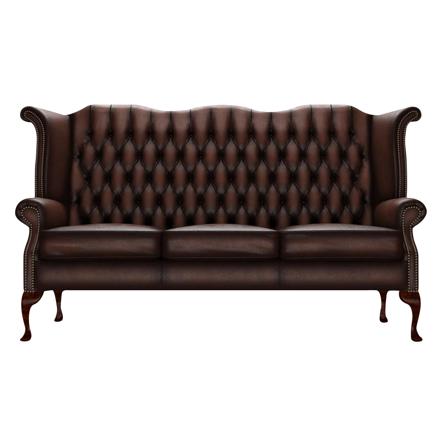 Byron 3 Sits Chesterfield Soffa Antique Brown