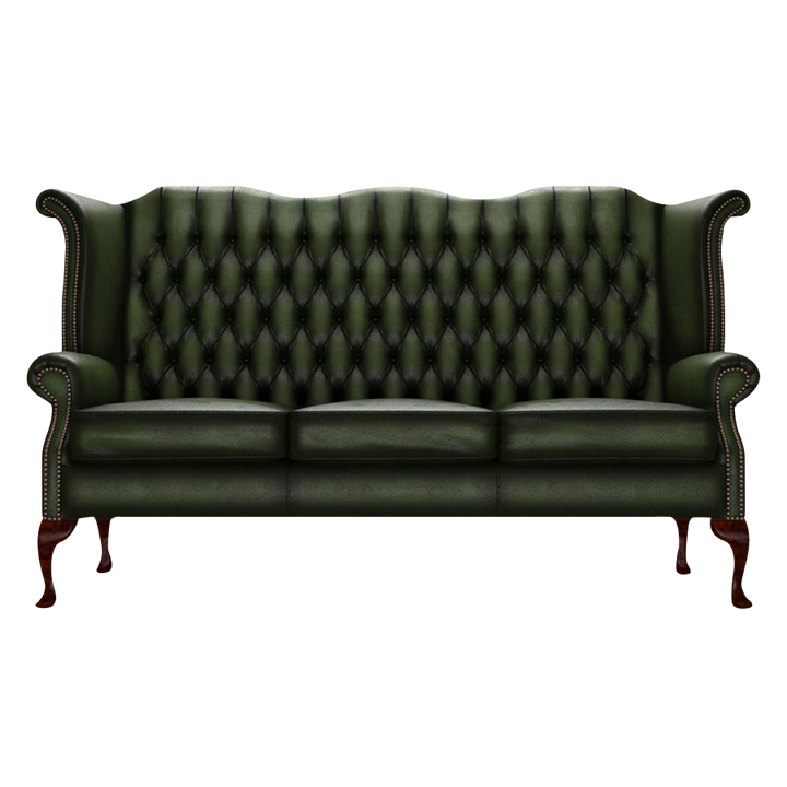 Byron 3 Sits Chesterfield Soffa Antique Green