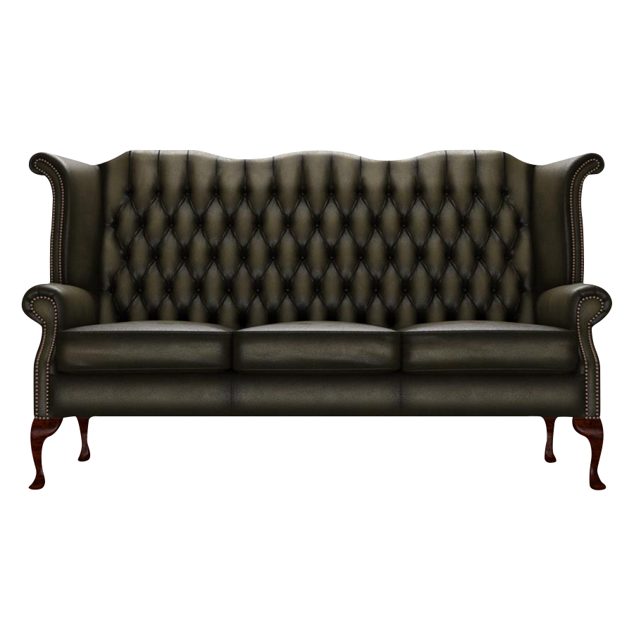 Byron 3 Sits Chesterfield Soffa Antique Olive