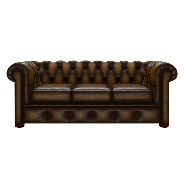 Conway 3 Sits Chesterfield Soffa Antique Gold