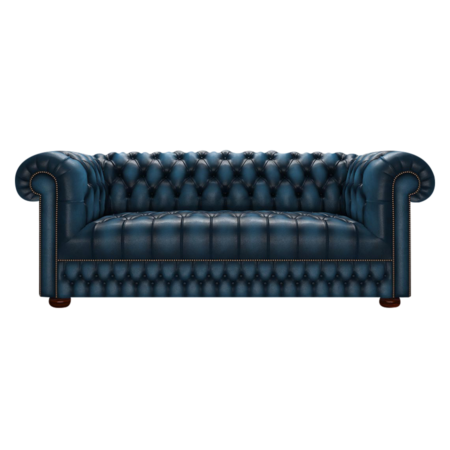 Cromwell 3 Sits Chesterfield Soffa Antique Blue