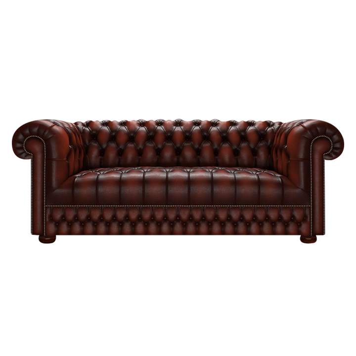 Cromwell 3 Sits Chesterfield Soffa Antique Chestnut