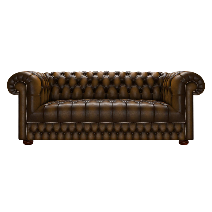 Cromwell 3 Sits Chesterfield Soffa Antique Gold