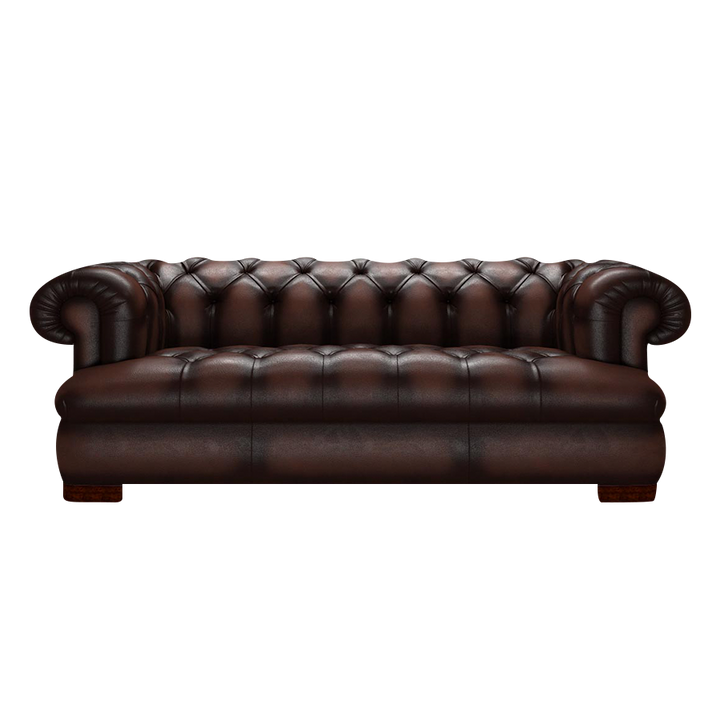 Drake 3 Sits Chesterfield Soffa Antique Brown
