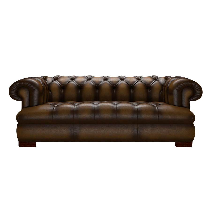 Drake 3 Sits Chesterfield Soffa Antique Gold