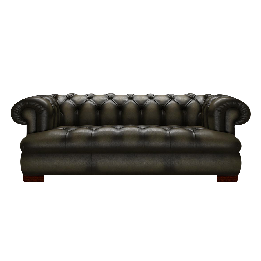 Drake 3 Sits Chesterfield Soffa Antique Olive