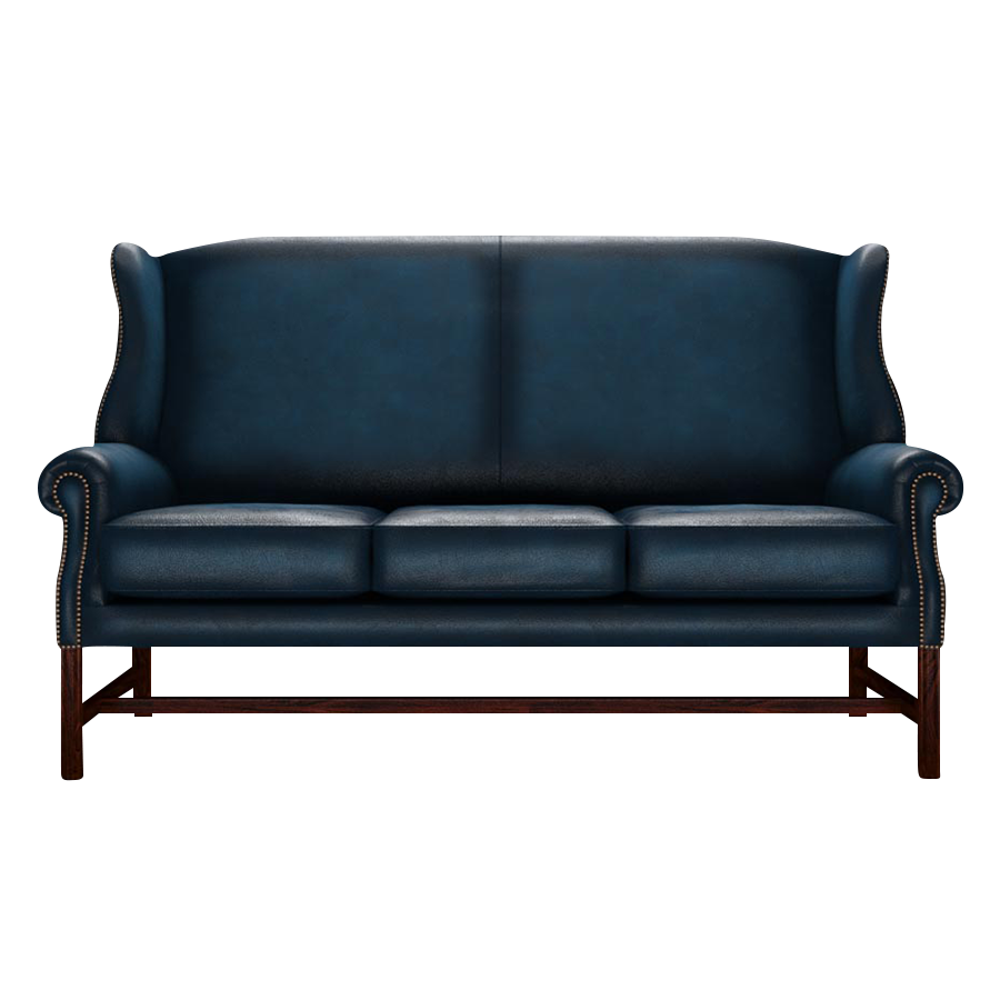 Drummond 3 Sits Chesterfield Soffa Antique Blue