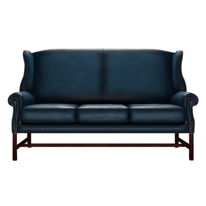 Drummond 3 Sits Chesterfield Soffa Antique Blue