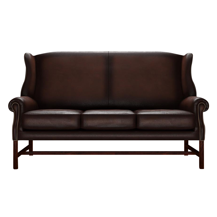 Drummond 3 Sits Chesterfield Soffa Antique Brown