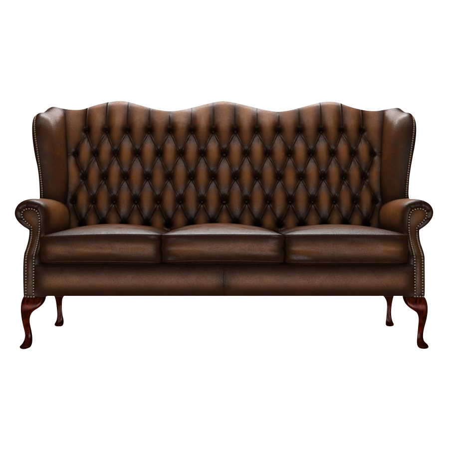 Gladstone 3 Sits Chesterfield Soffa Antique Autumn Tan